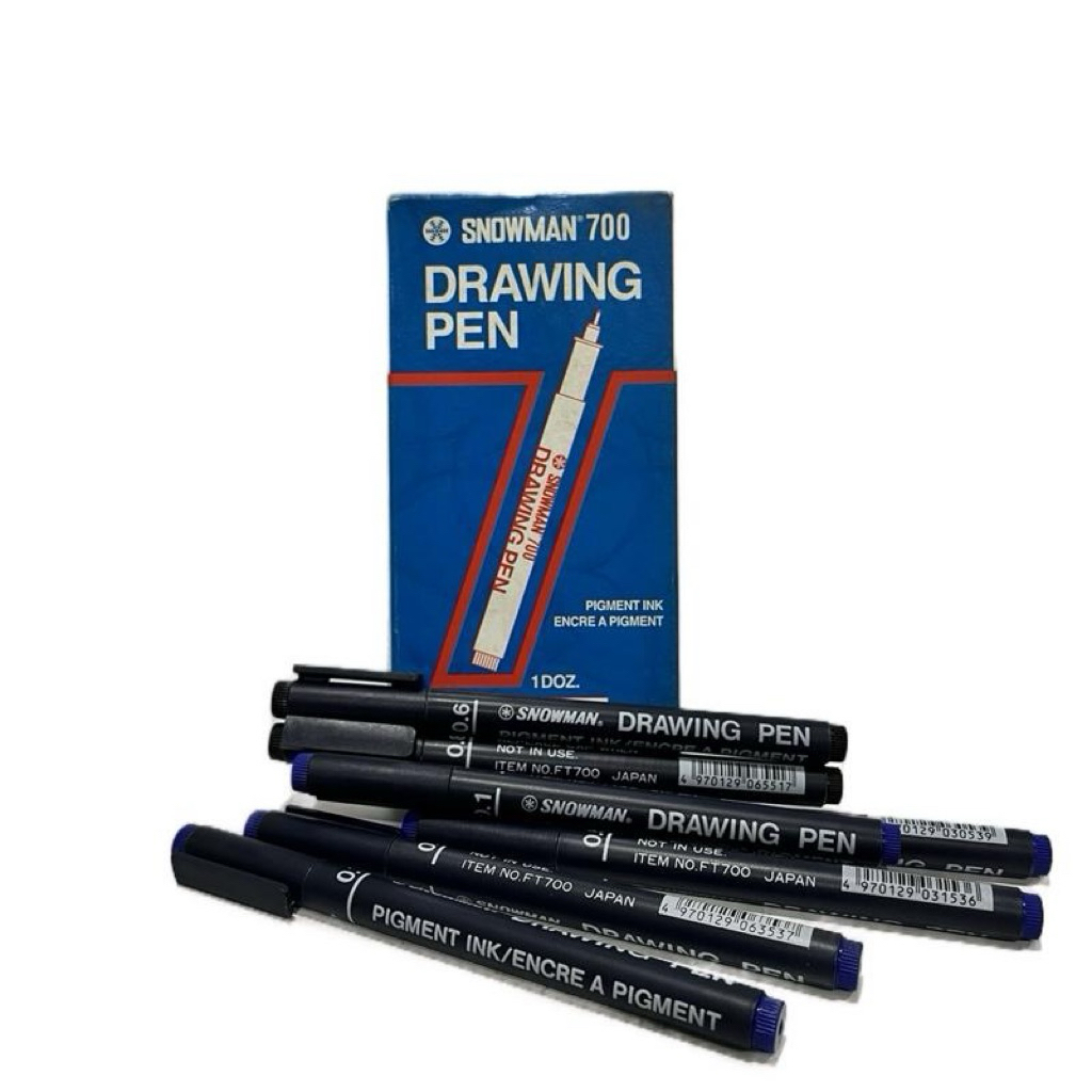 

Drawing Pen Snowman FT 700 Lengkap / Pulpen Spidol Gambar Warna Hitam dan Biru Satuan