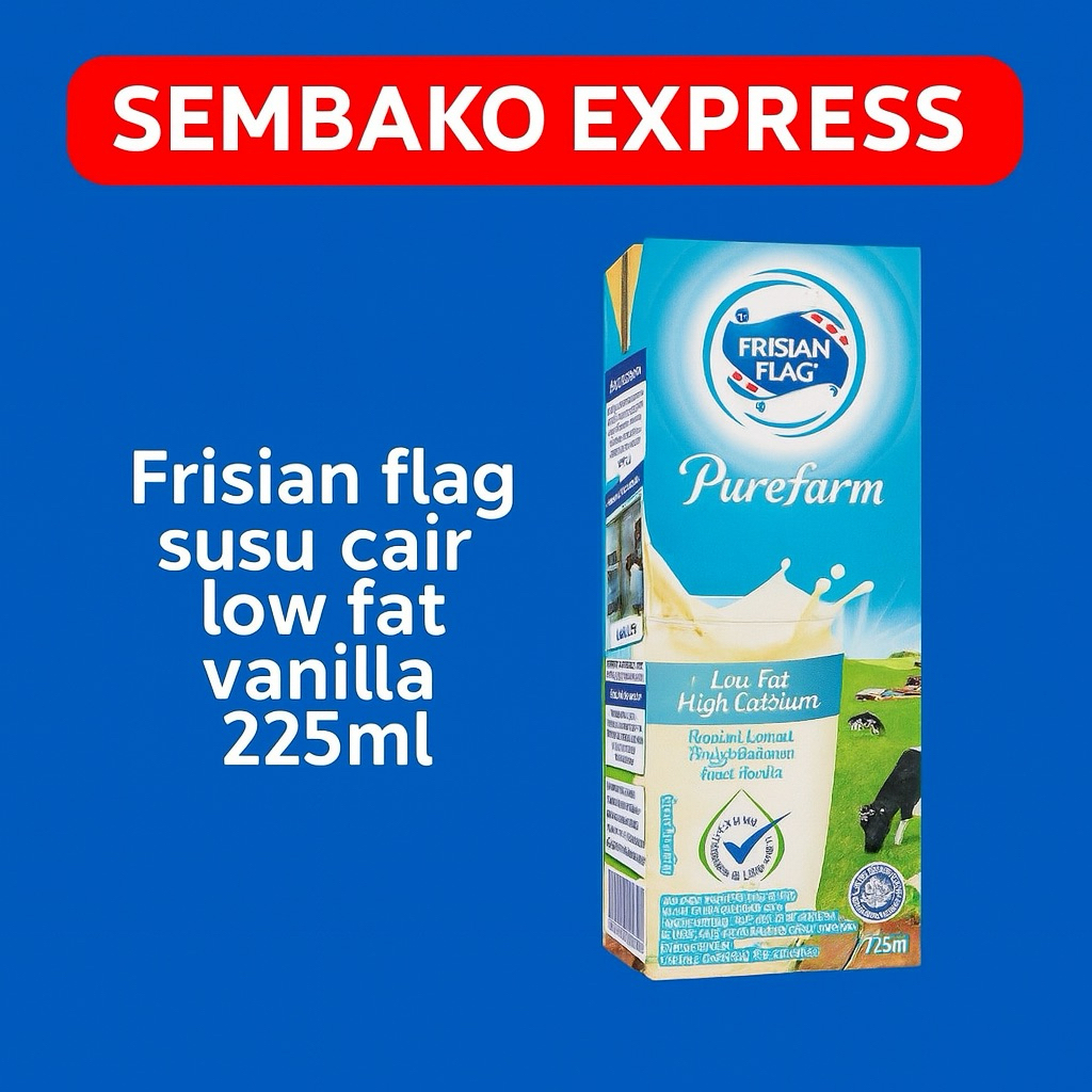 

Frisian Flag Susu Cair Low Fat Vanilla 225ml – Rendah Lemak Tinggi Kalsium