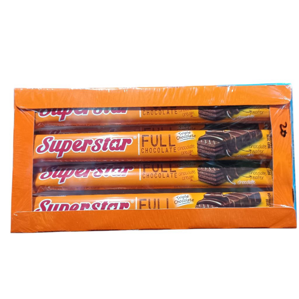

Wafer Coklat Superstar Isi 21 Pcs (262gr) Wafer Cokelat Superman