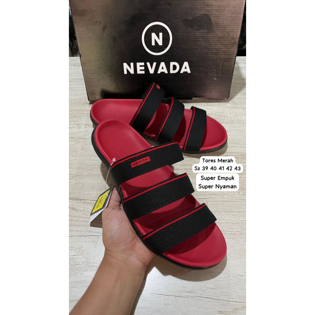 Sandal Slop Pria Brand Nevada Ori