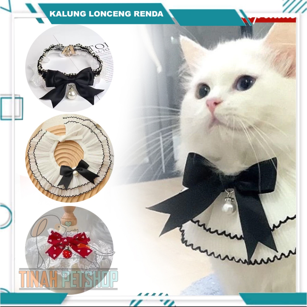 KALUNG KUCING RENDA Pet Acessories Kain Nyaman Untuk Anabul Bandana Anjing Kucing Kalung Kucing Anji