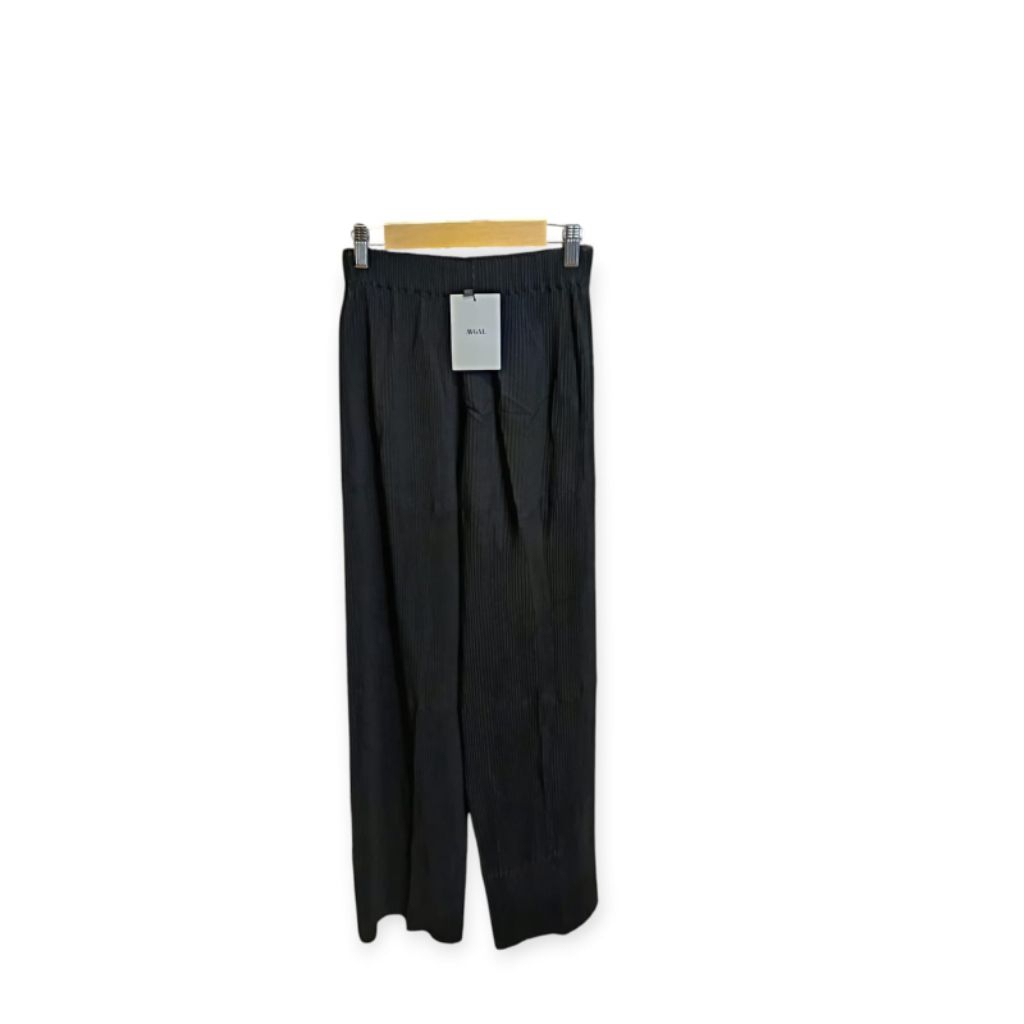 Avgal Black Pleats Kulot Long Pleats