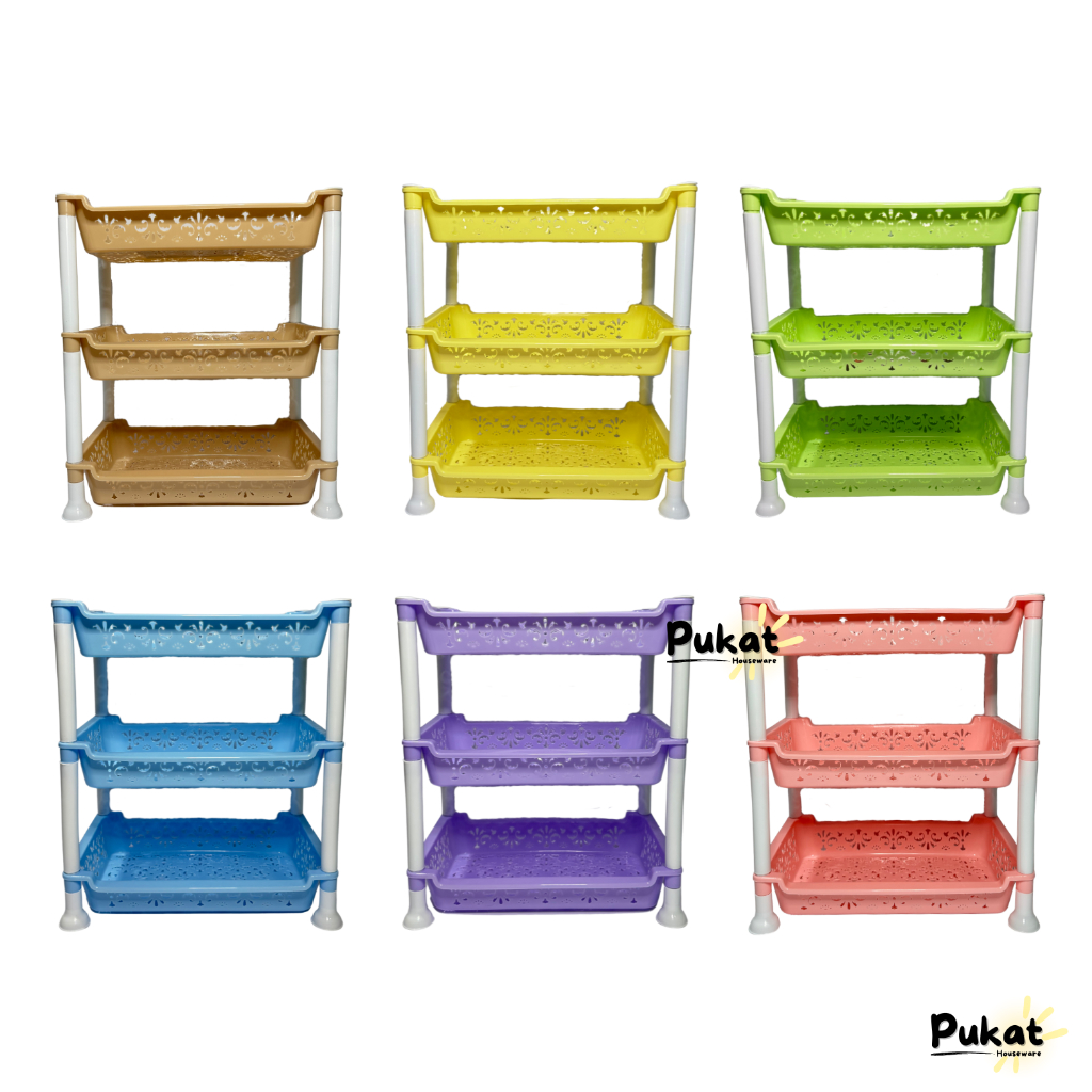 Rak Plastik Serbaguna 3 Susun / Rak Plastik 3 Susun Warna Pastel / Rak Plastik Minimalis 3 Susun / R