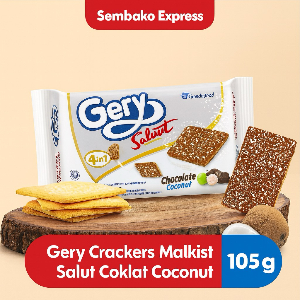 

Gery Malkist Salut Coklat Kelapa 105g - Biskuit Renyah Rasa Lezat