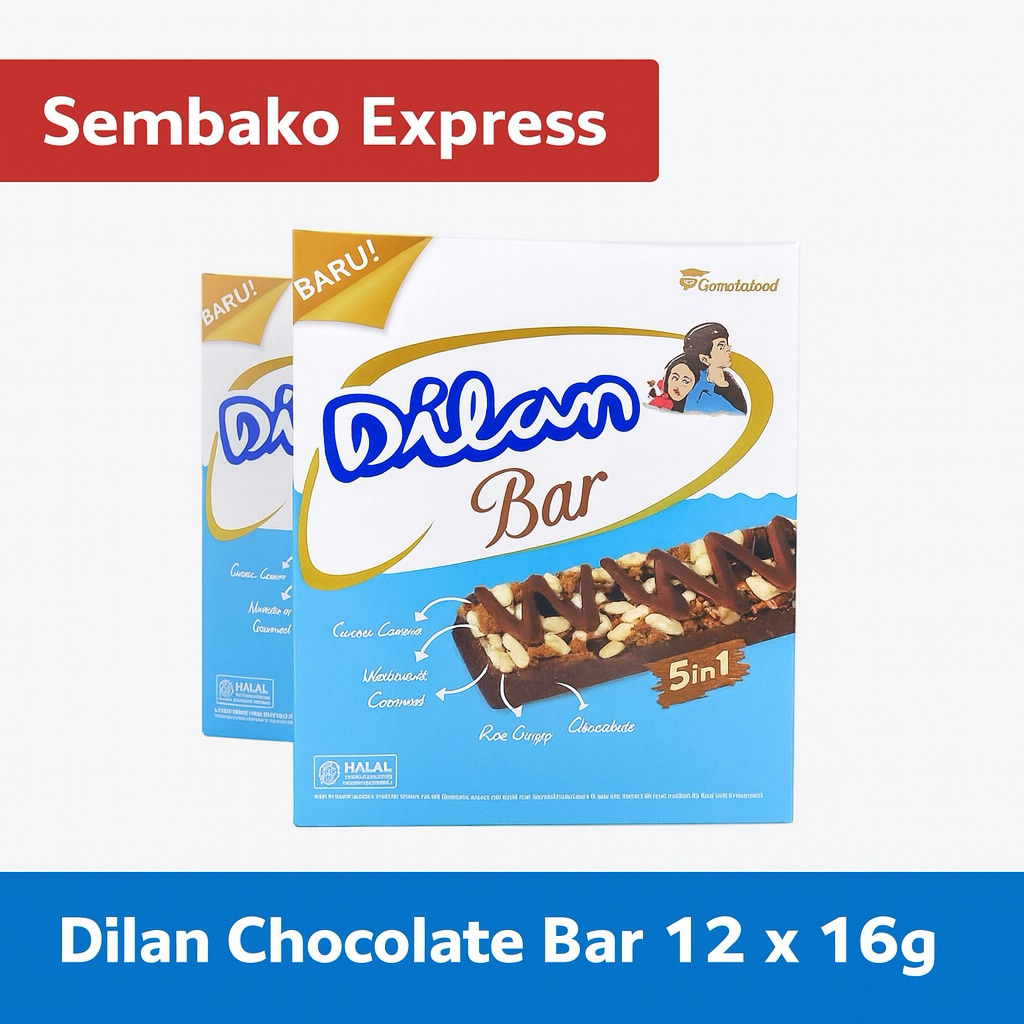 

Dilan Chocolate Bar 12 x 16g – Cokelat Bar 5 in 1 Rasa Vanilla & Cokelat