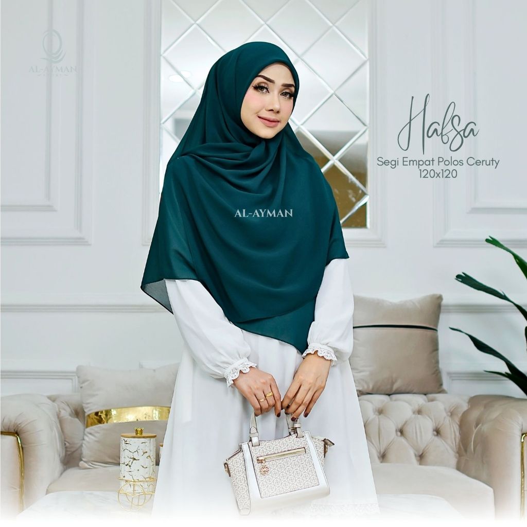 Hijab Segi Empat Polos Syari Ceruty Jilbab Segi empat Polos Jumbo Kerudung Segiempat HAFSA-120X120