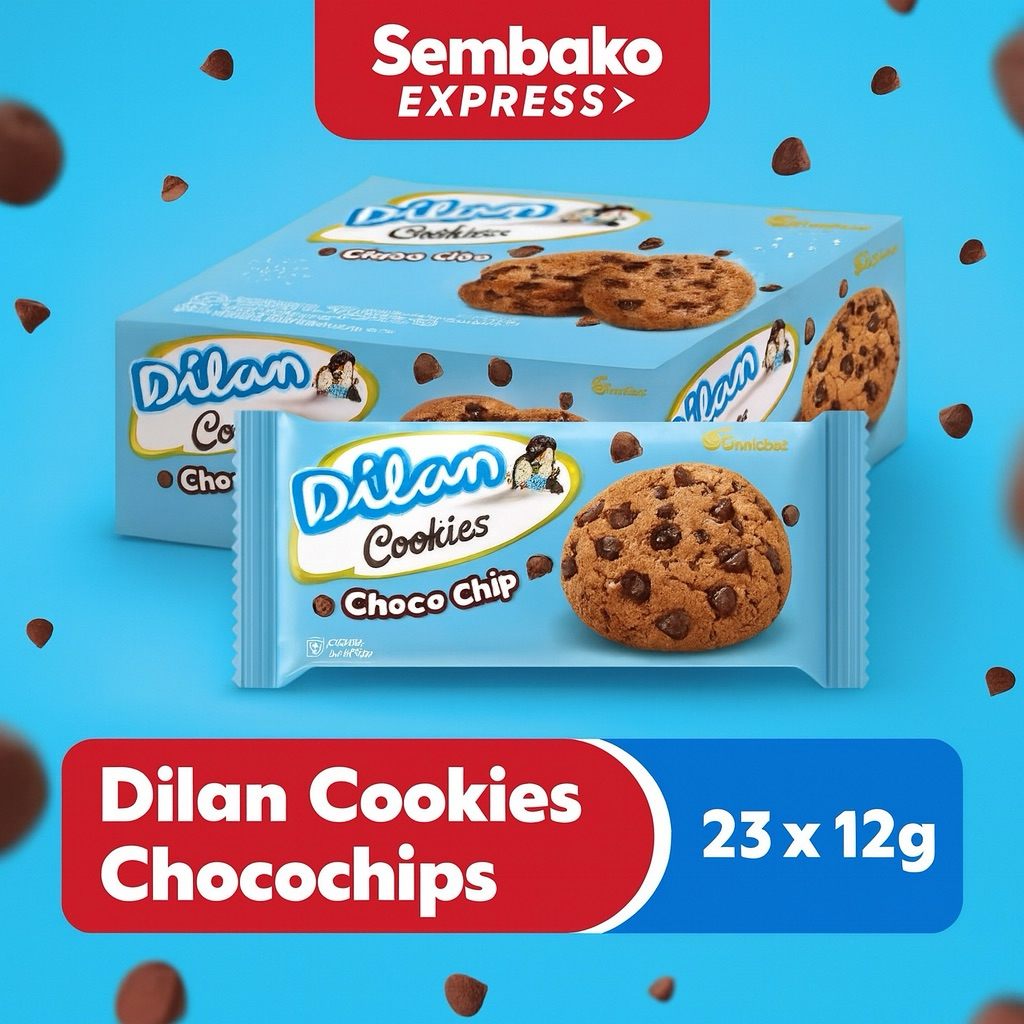 

Dilan Cookies Chocochips Pck 12g x 23 pcs – Sembako Express