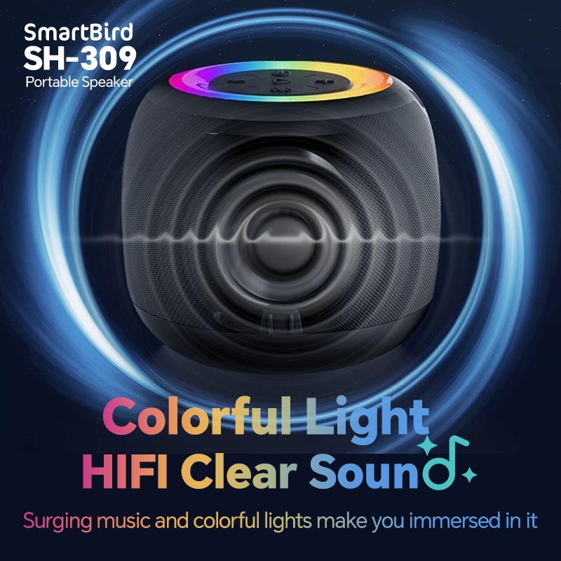cuci gudang smartbird speaker sh309 mini portable wireless bluetooth small audio rgb colorful
