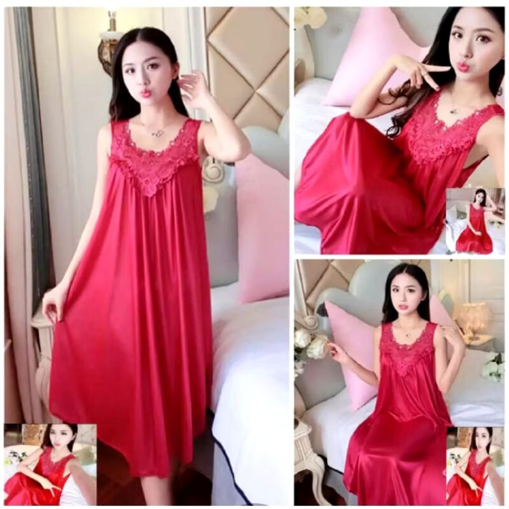 Baju Tidur Daster Happy Bahan Satin Impirt size XXL