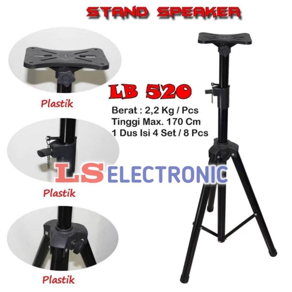 Stand Speaker Aktif - Tripod Speaker Portable Kokoh