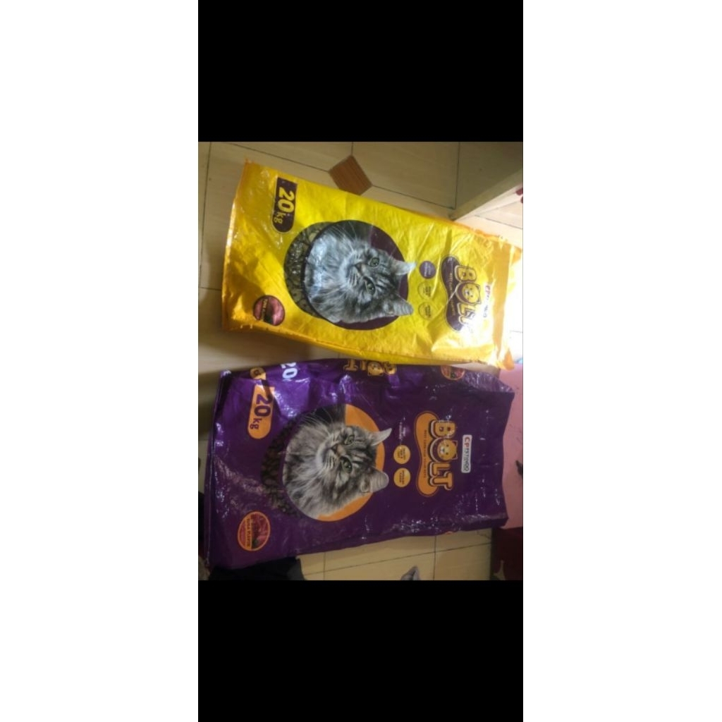 KARUNG BEKAS MAKANAN KUCING BERSIH UKURAN 20KG