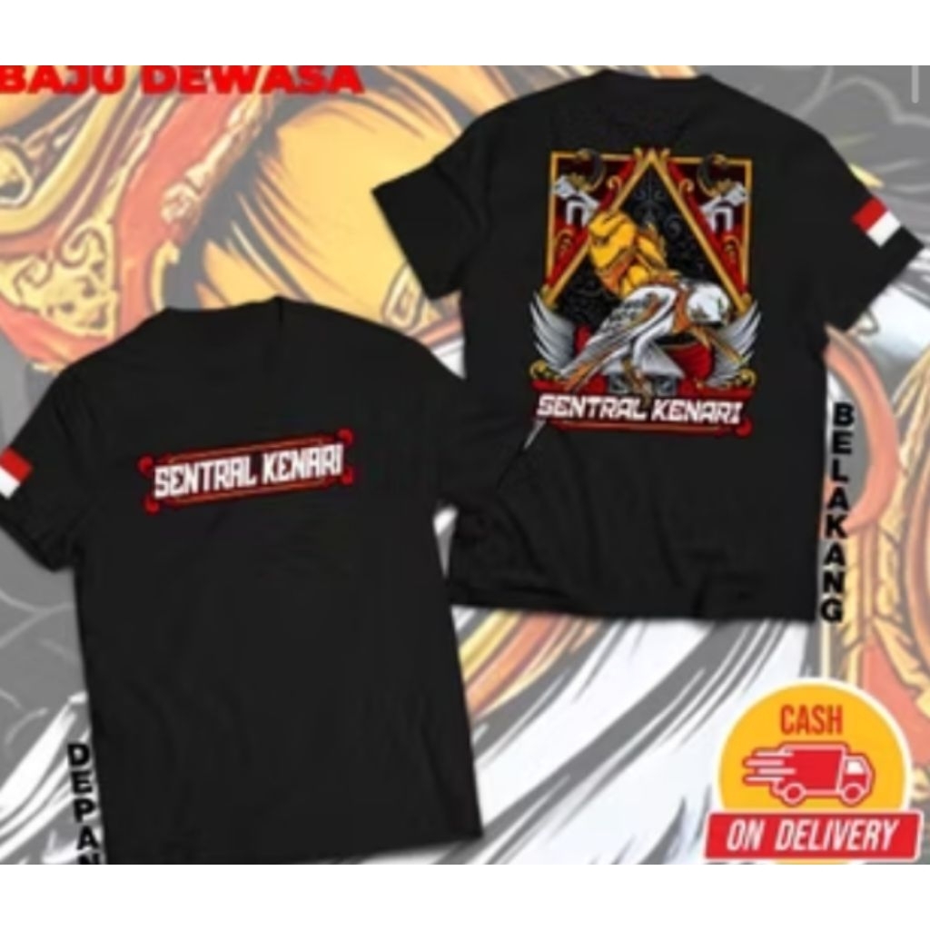 KAOS HITAM BURUNG LENGAN PENDEK SENTRAL KENDARI Baju Komunitas Pria Distro