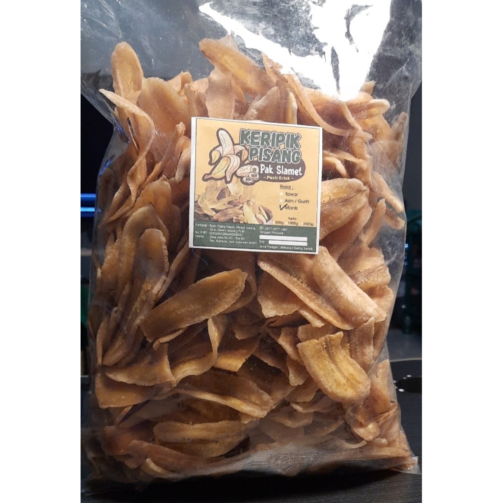 

Keripik Pisang Kepok Panjang Tawar Ukuran 1 Kg