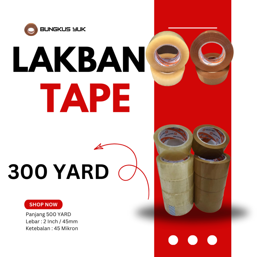 

LAKBAN TAKUMI 300YARD 2INCH 45mm 45mc BENING COKLAT TEBAL (1 SLOT isi 6)