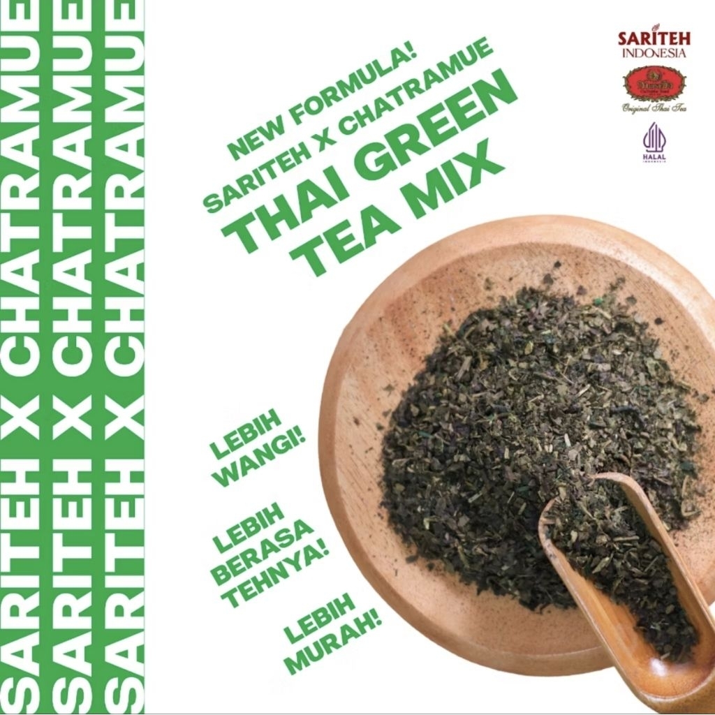 

Sariteh Indonesia x ChaTraMue Thai Green Tea Mix - Premium Grade Thai Tea Mix - 1 kg