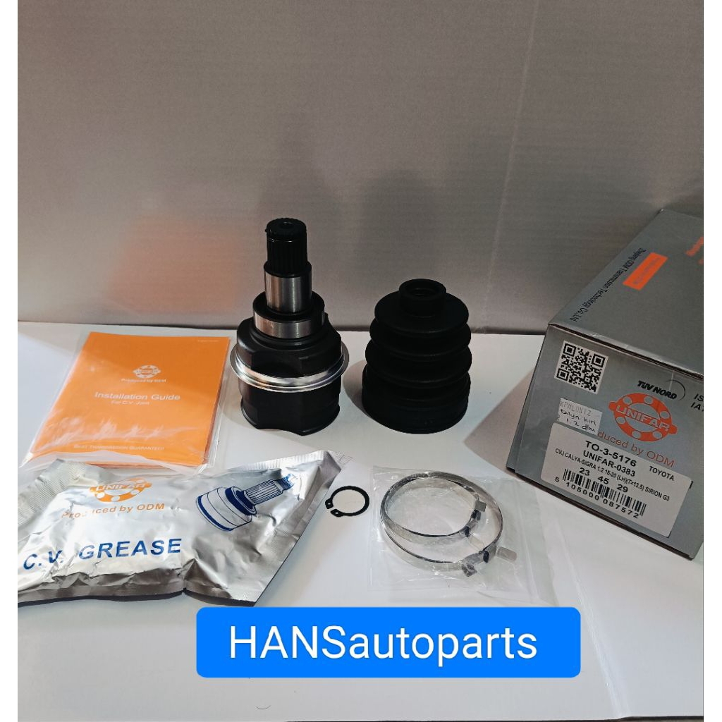 CV joint kopel kokel dalam kiri Sigra calya 1.200cc merk unifar
