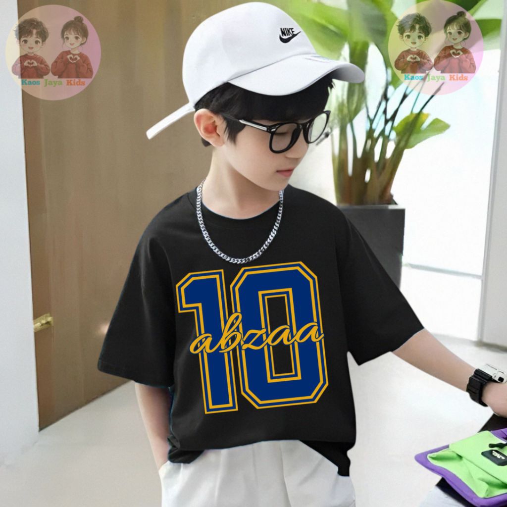 Kaos Motif Angka 10 Kaos Oversize Anak Tanggung laki laki Perempuan / Kaos Anak laki laki /  5-13 ta
