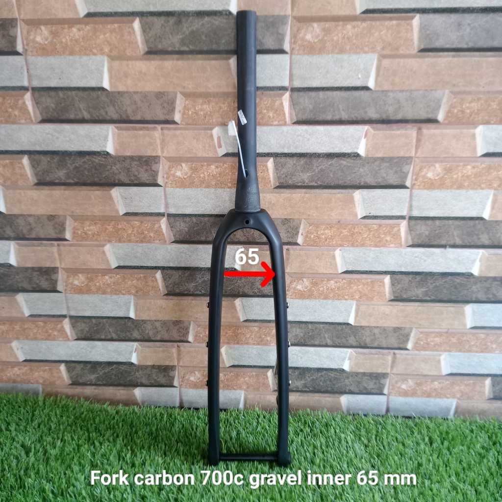 FORK GRAVEL 700C INNER 65 MM FORK CARBON GRAVEL FORK CARBON BXT PRODUK IMPOR HIGH CARBON TORAY T1000