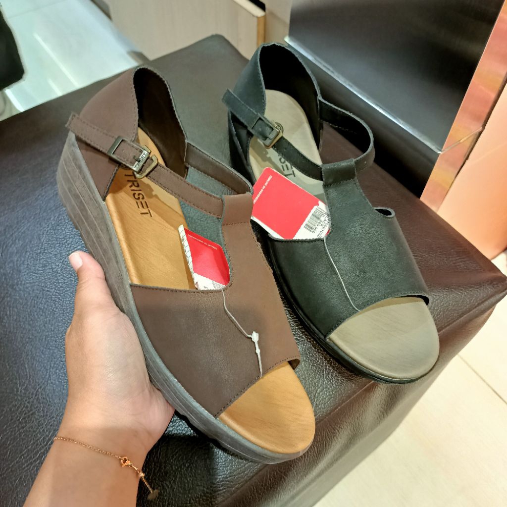 sepatu sandal wanita wedges 5cm TRISET original matahari