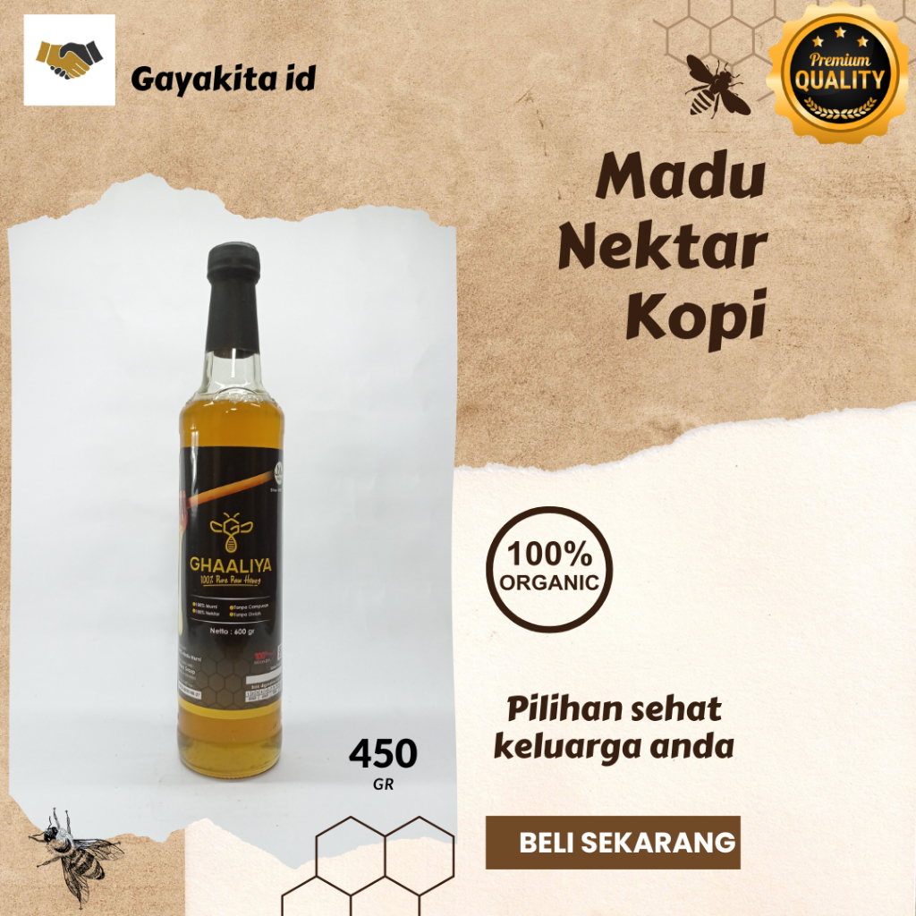 

Madu Murni Asli Nektar Bunga Kopi Rasa Enak Nusantara 450Gr