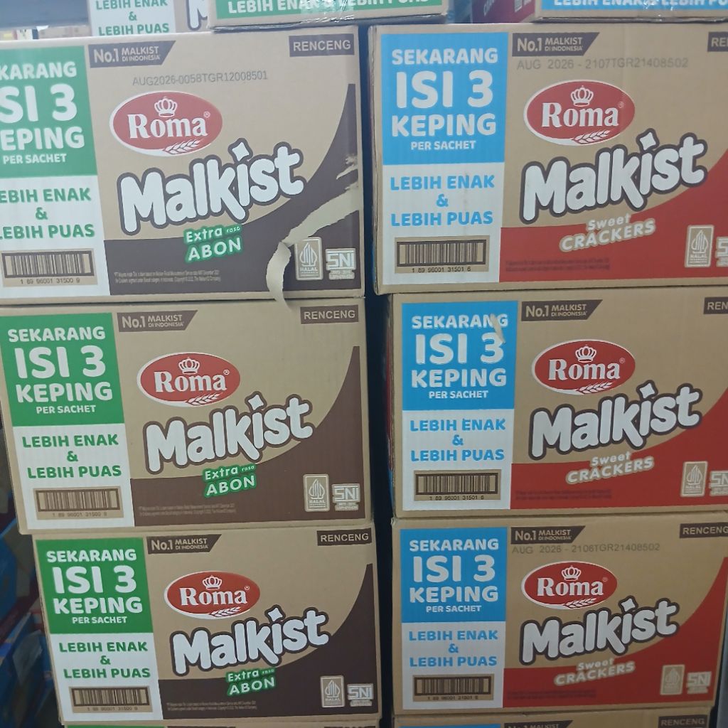 Roma Crackers Malkist Sachet 1 Dus | 10 Renceng (120 Sachet)
