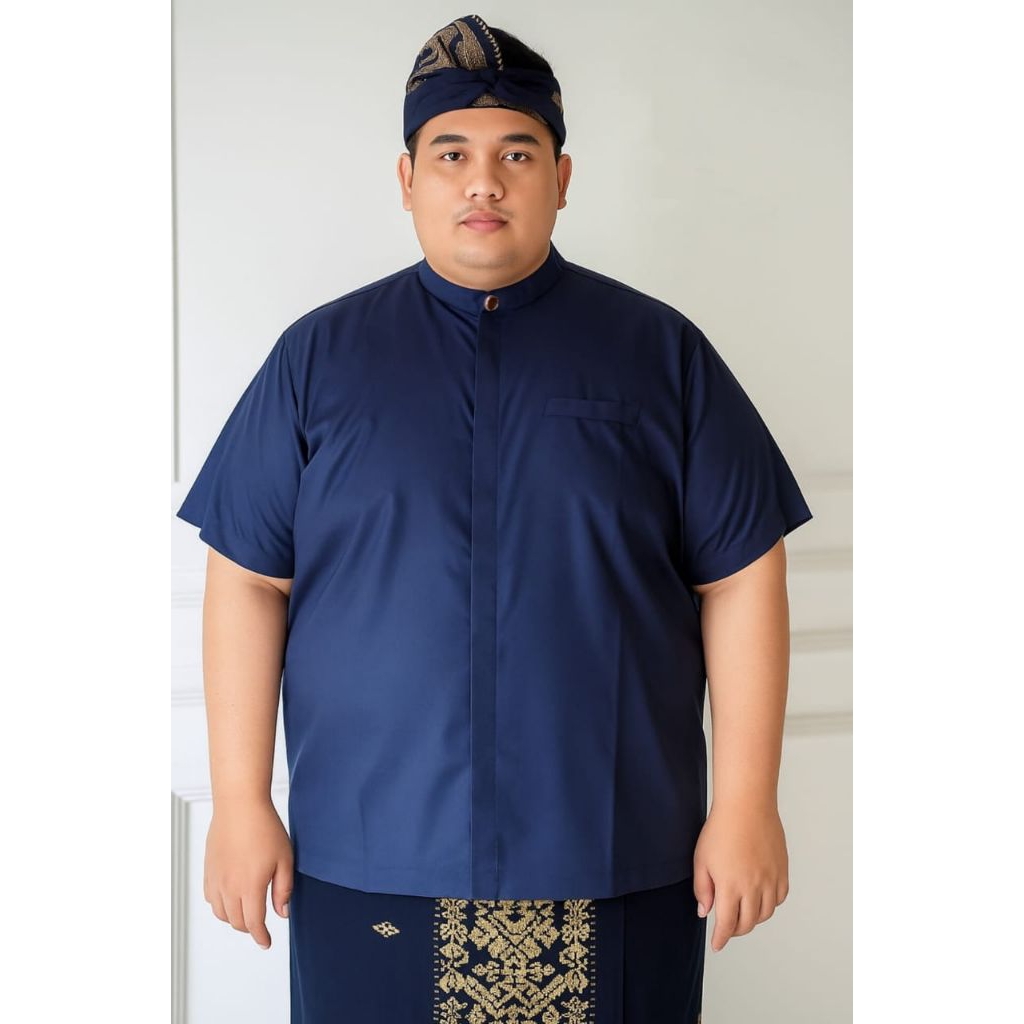Kemeja Semi Safari Jumbo 5XL Baju Adat Bali Yoko Lengan Pendek by HemMan Bisa COD