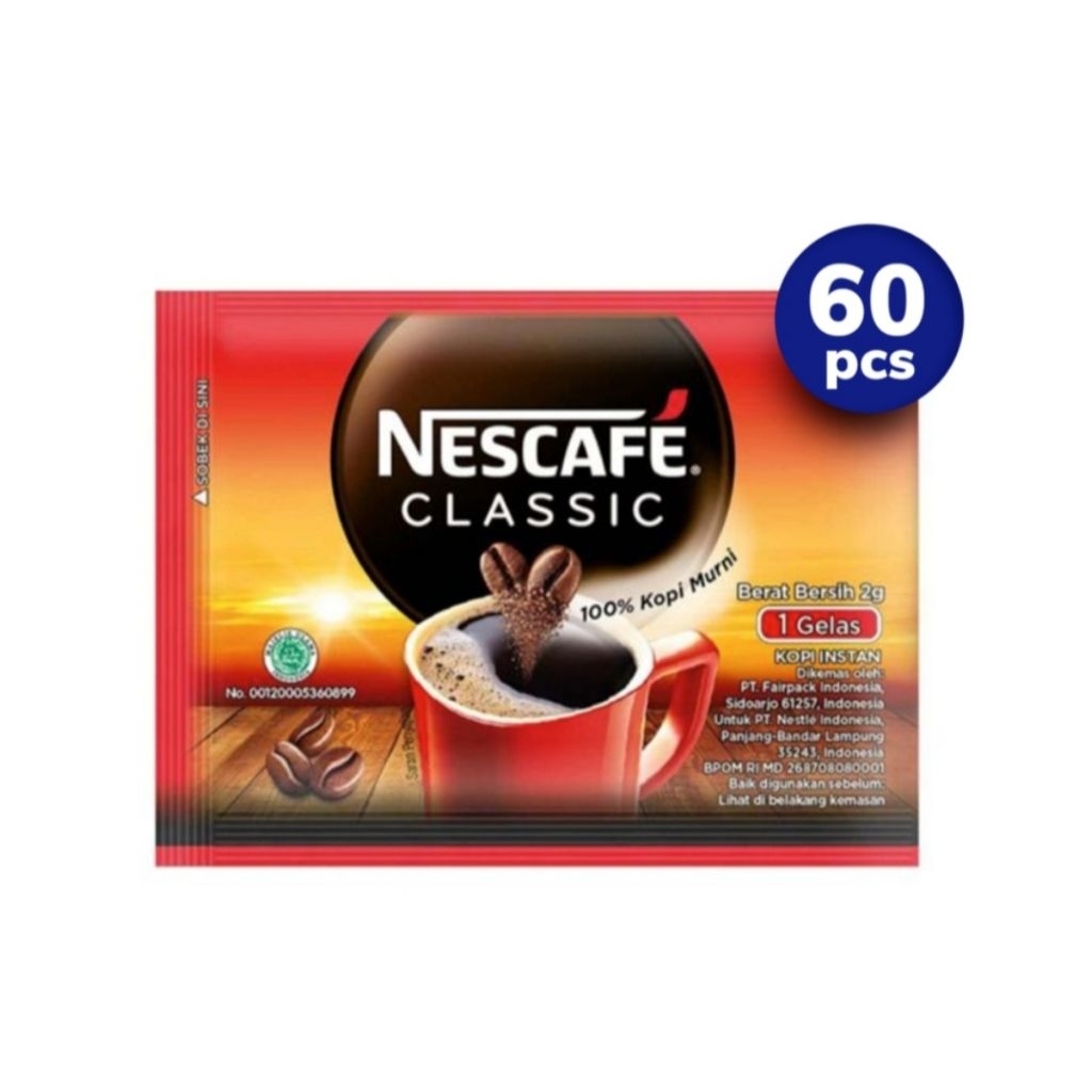 

NESCAFE CLASSIC KOPI BUBUK ISI 60 SACHET @2GR