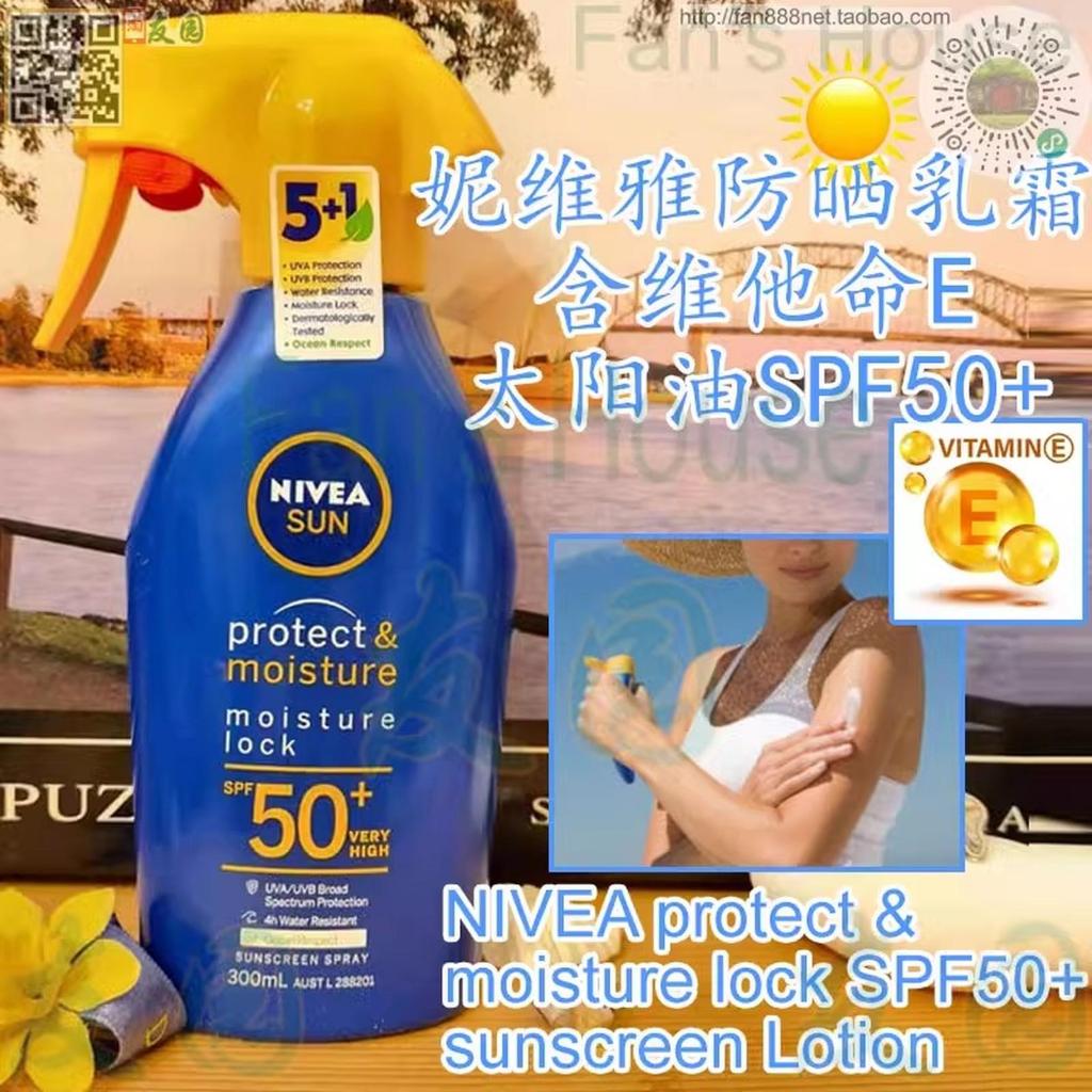 Nivea Sunscreen protect & moisture lock Lotion SPF50+ 300ml spray