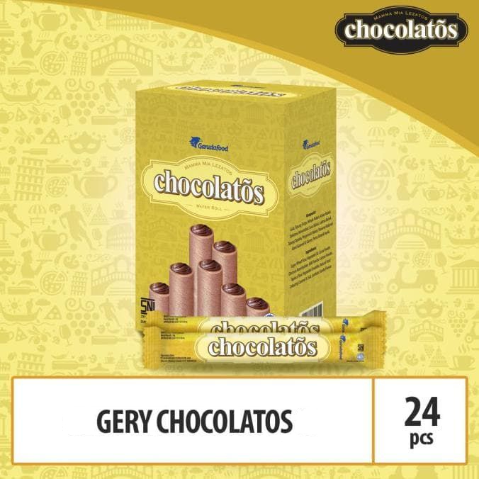 

Chocolatos Wafer Roll 1 Box isi 24 pcs