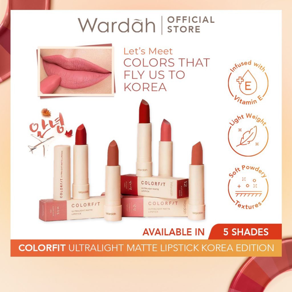 WARDAH Colorfit ULTRALIGHT Matte Lipstik Korea Edition