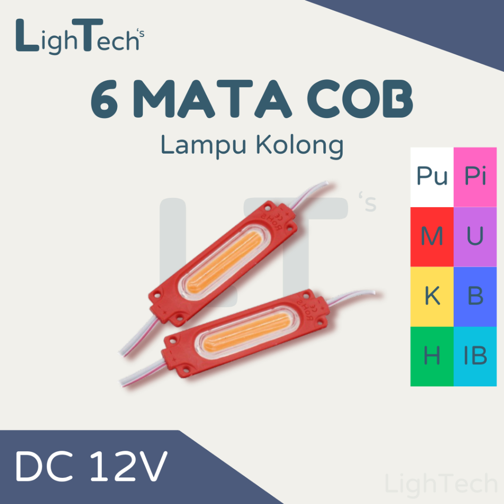 Lampu LED 6 Mata COB 12V / 24V Lampu Kolong Mobil / Sepeda Motor / Becak