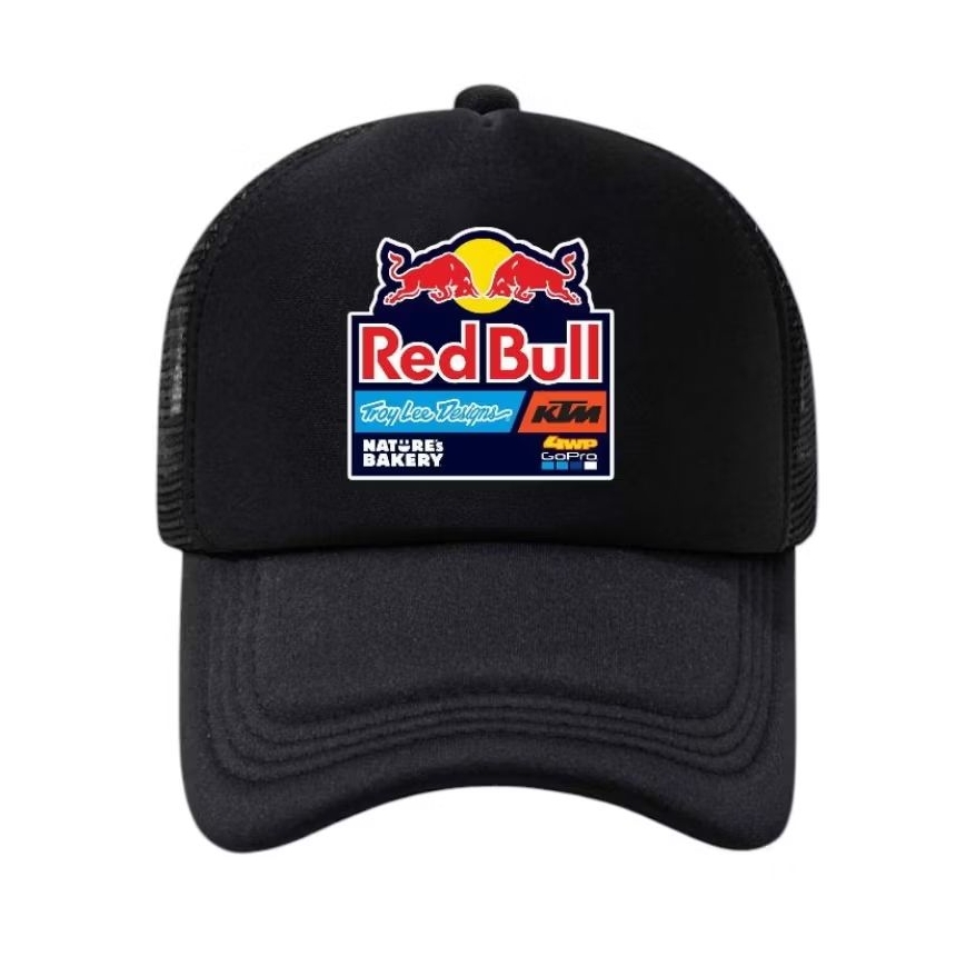 Troy Lee Designs Topi Jaring Topi Trucker Hat Sablon KTM Natures Bakery 4WD GoPro Hitam Baseball Pri