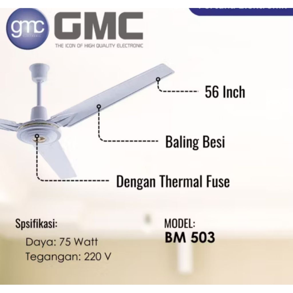 GMC kipas angin pfafon/kipas celling fan /kipas angin baling baling 56inci  GMC -503 baling besi