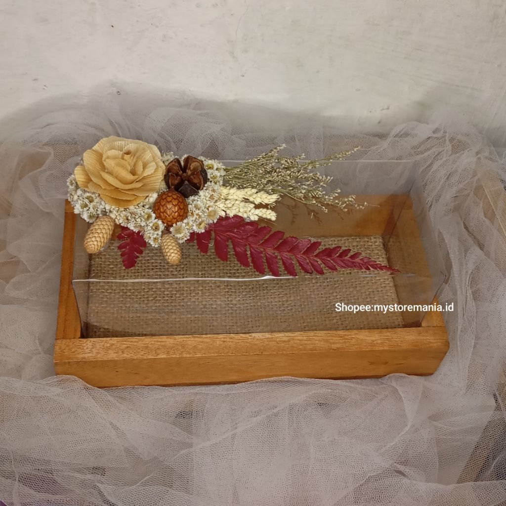 Kotak uang mahar rustik tutup mika / kotak uang new