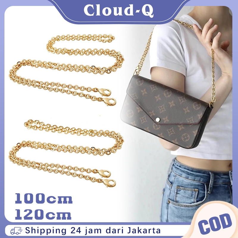 120 Cm Tali Rantai Tas Pendek / Strap Tas Selempang Logam / Strap Tas Rantai Rose Gold Elegan