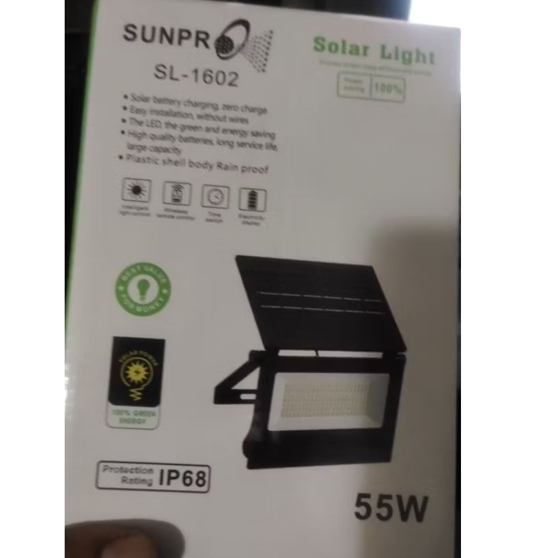 LAMPU TENAGA SURYA WATERPROOF SOLAR LIGHT IP 68 SUNPRO SL - 1602 55w SOLAR LAMP