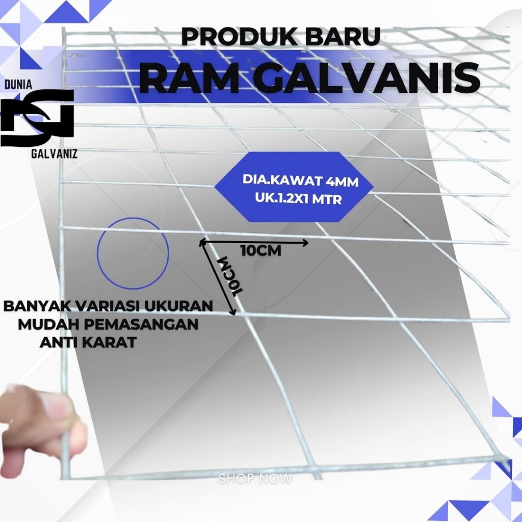 KAWAT RAM/WIREMESH GALVANIS TEBAL 4MM HARGA MURAH
