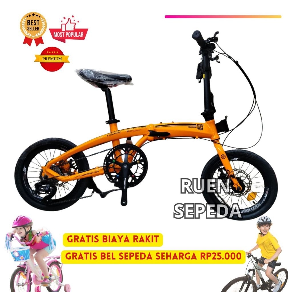Sepeda Lipat Pacific Transformer 16 Inch Cakram 8 Speed Alloy