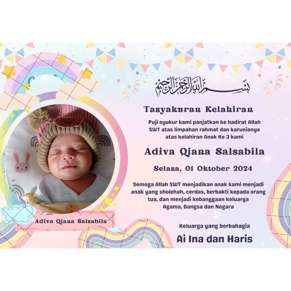 Cetak Stiker Tasyakuran 4 Bulanan, Tasyakuran 7 Bulanan Kehamilan, Tasyakuran Kehamilan