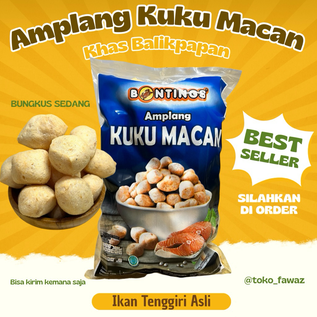 Cemilan Oleh-oleh Amplang Kuku Macan Bontings Khas Balikpapan | ukuran sedang
