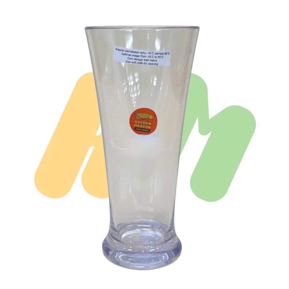 GELAS JUS SLIM GOLDEN DRAGON 420ML / GELAS KACA POLOS MINIMALIS