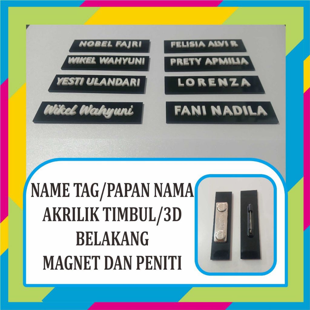 

Papan Nama Timbul / Nametag Timbul / Nametag 3Dfull hitam
