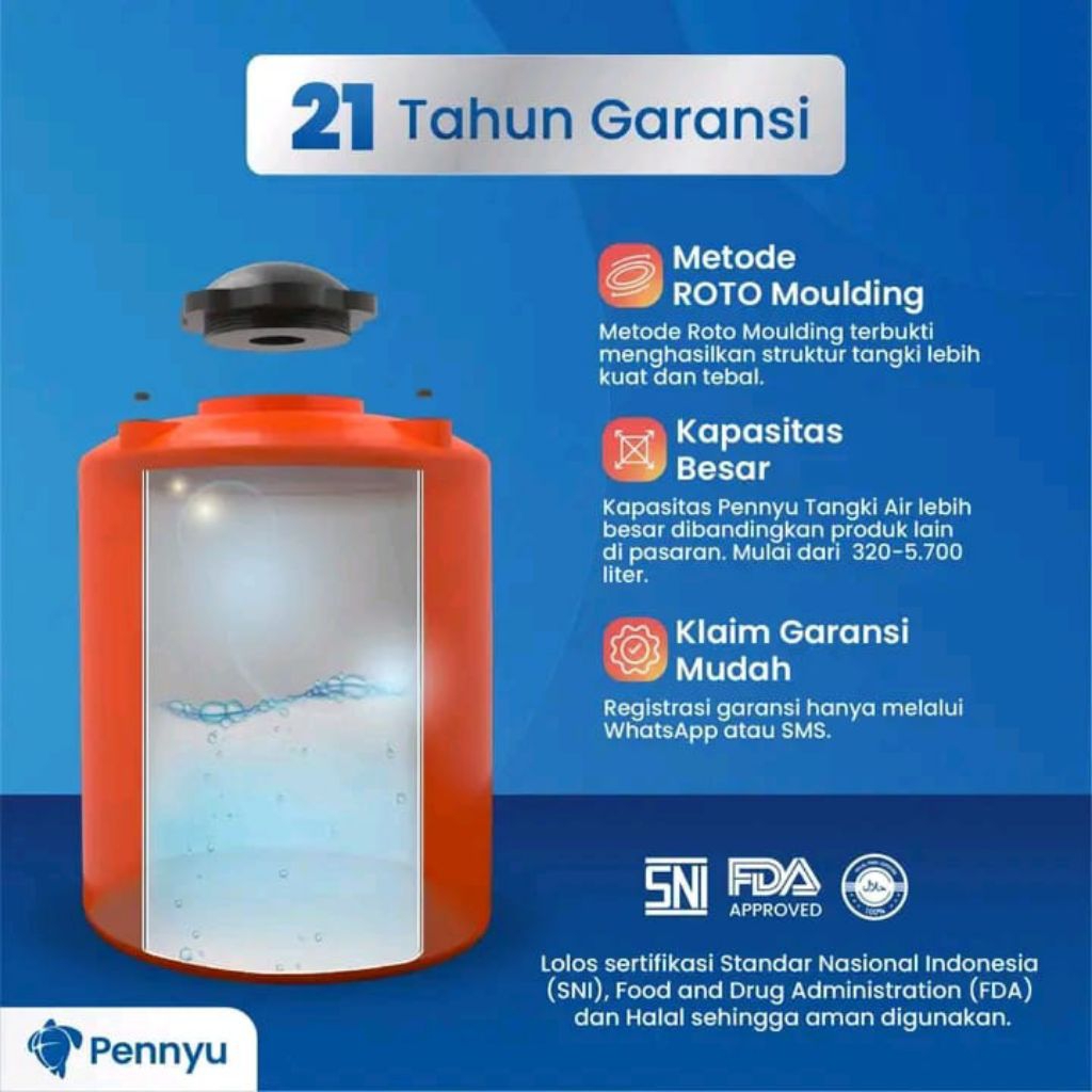 tangki air pennyu blake 2200L SNI
