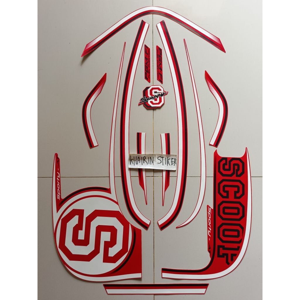 Striping Scoopy sporty merah 2014 original