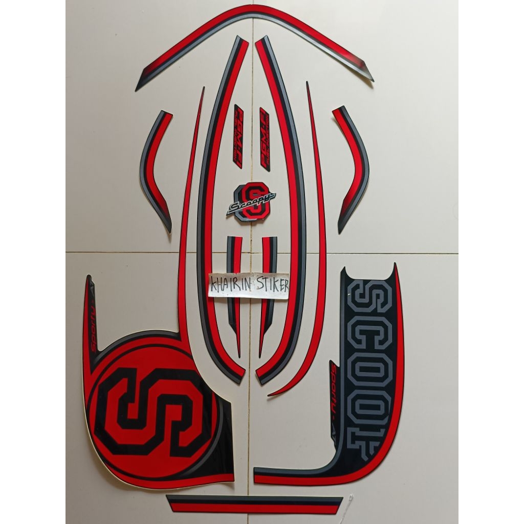 Striping Scoopy sporty hitam 2014 2015 original