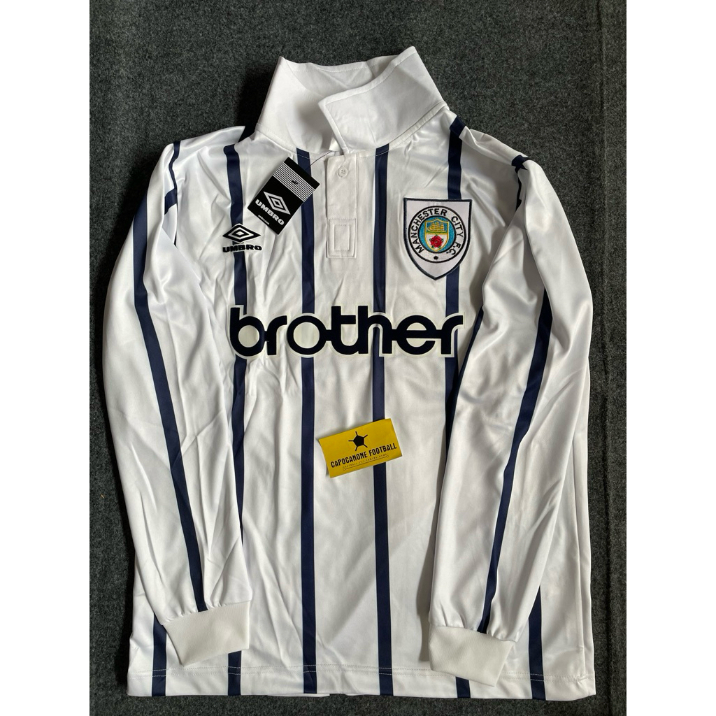 JERSEY MANCHESTER CITY OASIS 1993 1994 HOME 93 94 1995 1996 95 96 92 1992 BLOKECORE SKENA Full celan