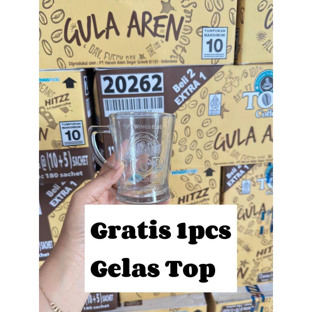 

PROMO GILA Kopi TOP GULA AREN 1dus isi 180sachet free 1gelas ( 12rtg x 15sachet x 220g )/ TOP KOPI GULA AREN