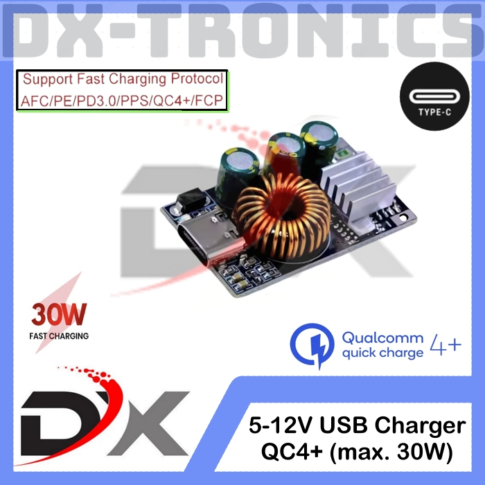 [HARGA SATUAN] Charger Module Fast Charging USB Type C 5V 9V 12V 30W Qualcomm Quick Charge 4 Plus 4+