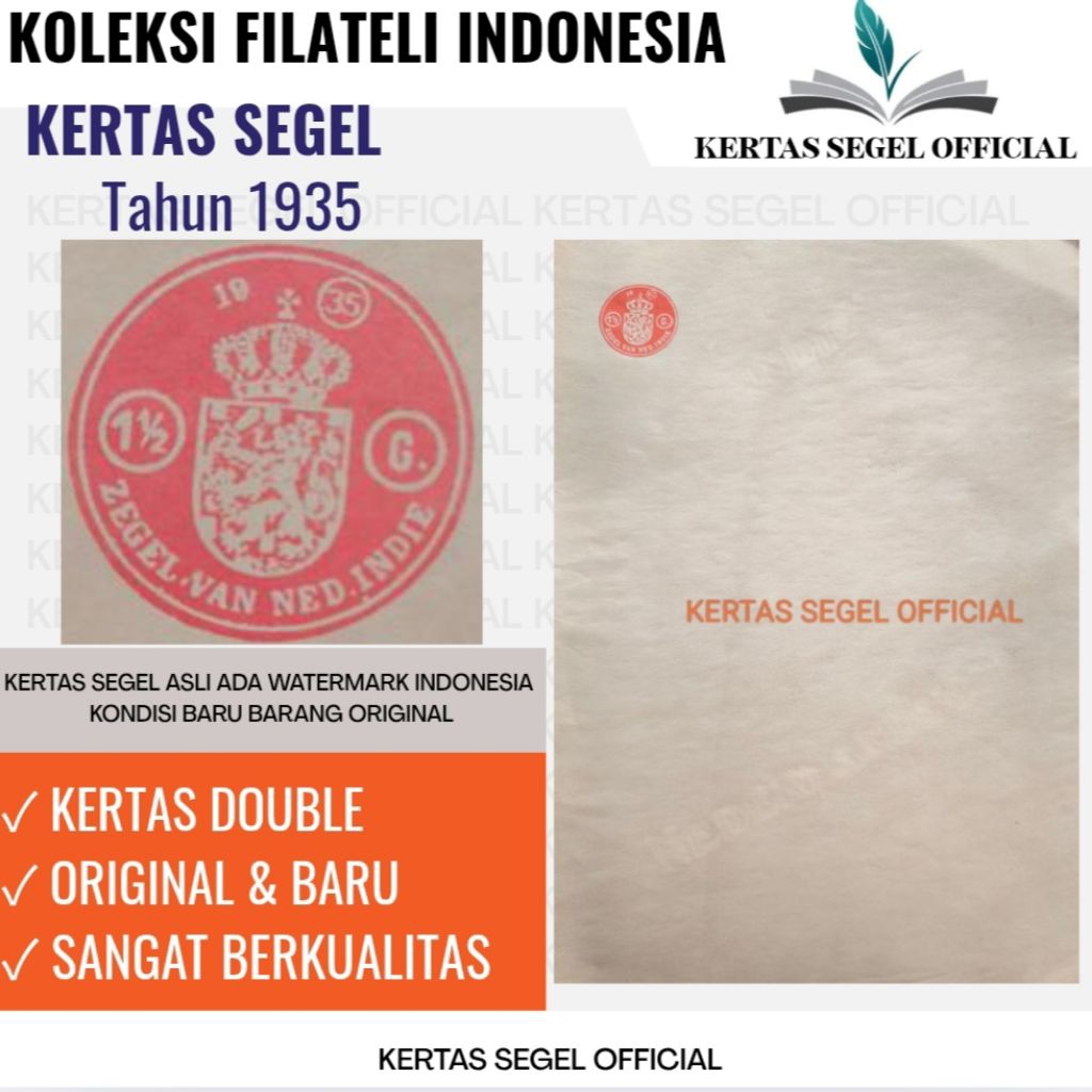 

KERTAS SEGEL TAHUN 1935 ORIGINAL