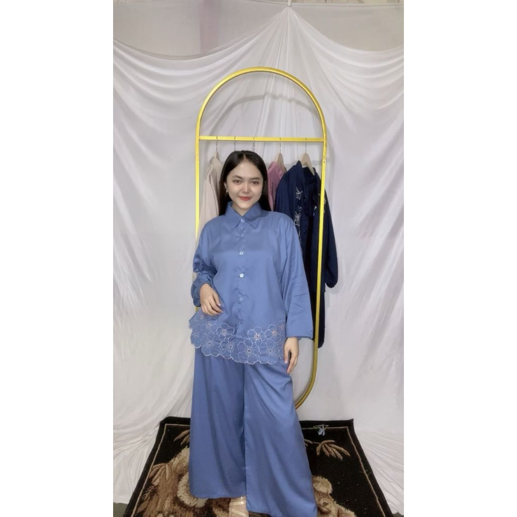 Rayon Twill Bordir Premium/Rayon Twill/Setcel Rayon/Setcel Bordir/Kancing Aktif